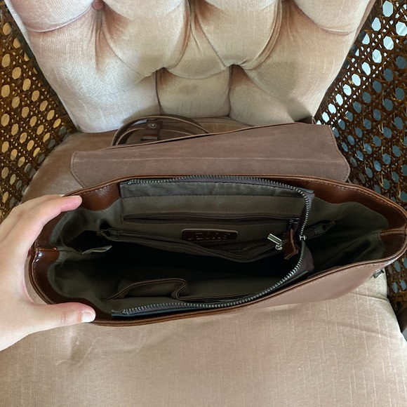 S-ZONE dark brown leather backpack - Picture 3 of 8